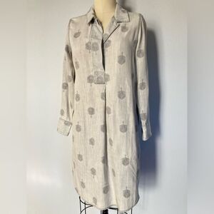 Soft Surroundings Shirtdress Small Embroidered Gray Chambray Tencel Lyocell